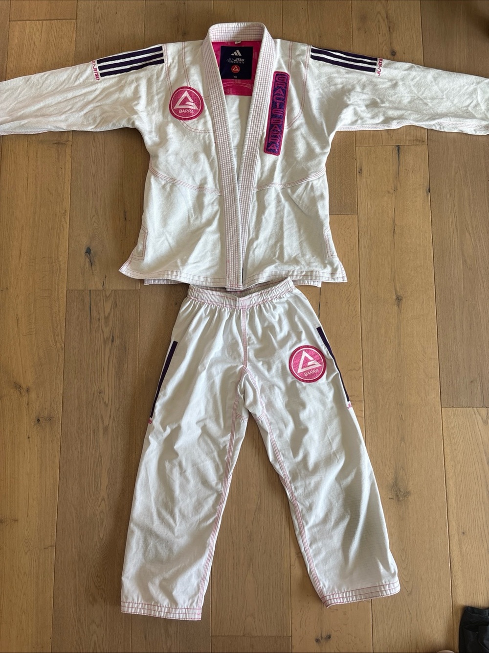 GRACIE BARRA x Adidas Jiu Jitsu Equipe White GI Kimono Jacket + Pants Y6